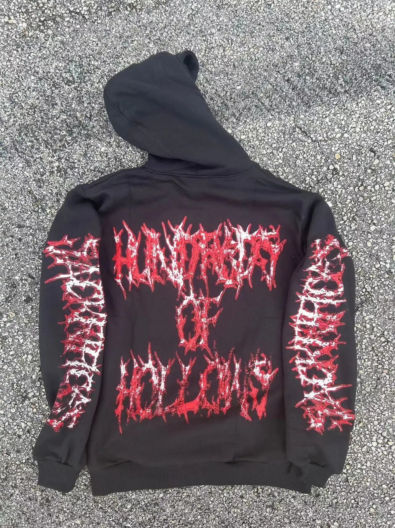 Dark Skulls Print Rebel Hoodie