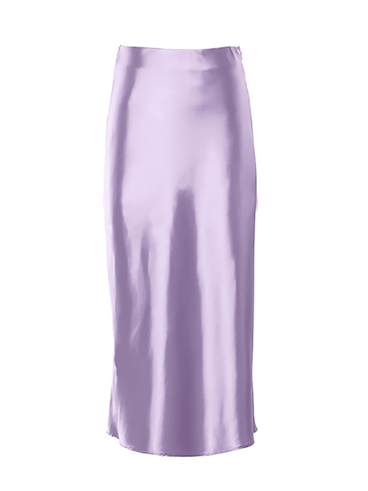 Josephine Satin Midi Skirt