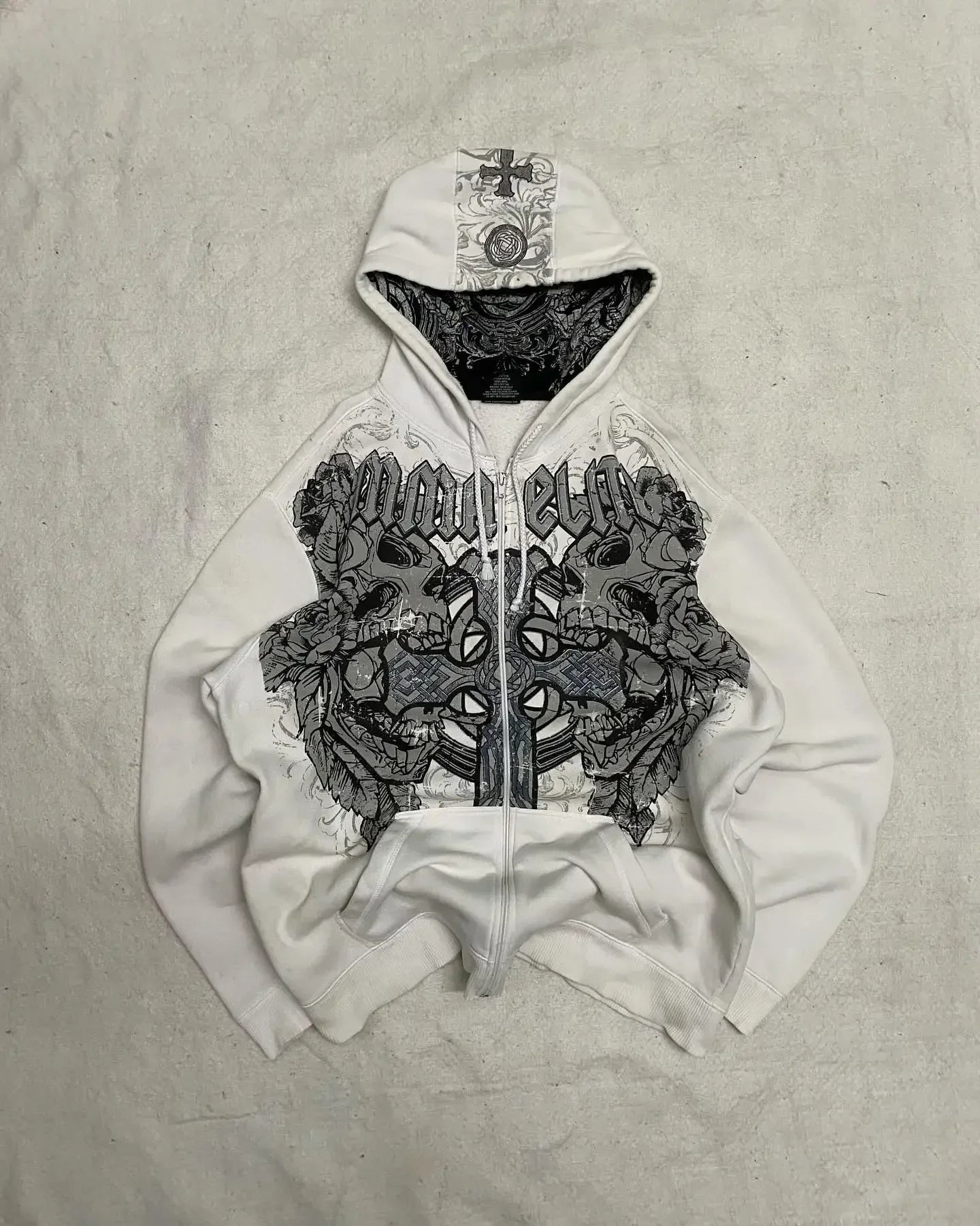 Dark Skull Oversized Zip Hoodie