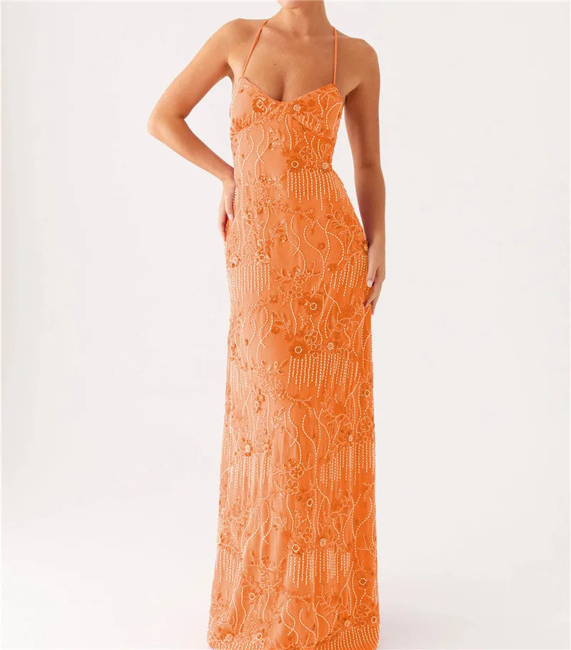 Floral Beaded Sweetheart Backless Bodycon Mini Dress - View 11