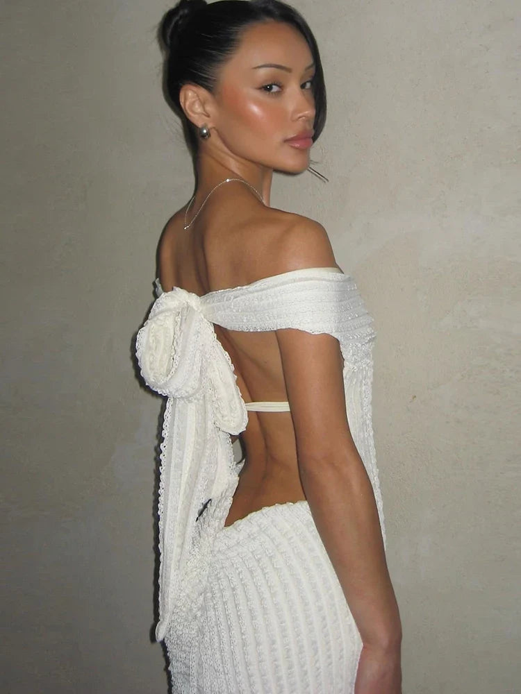 Ribbed Knit Off-Shoulder Cutout Bodycon Dress 2