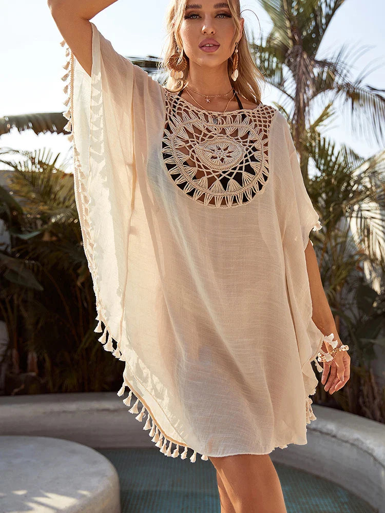 Hollow Out Tassel Bikini Cover Up