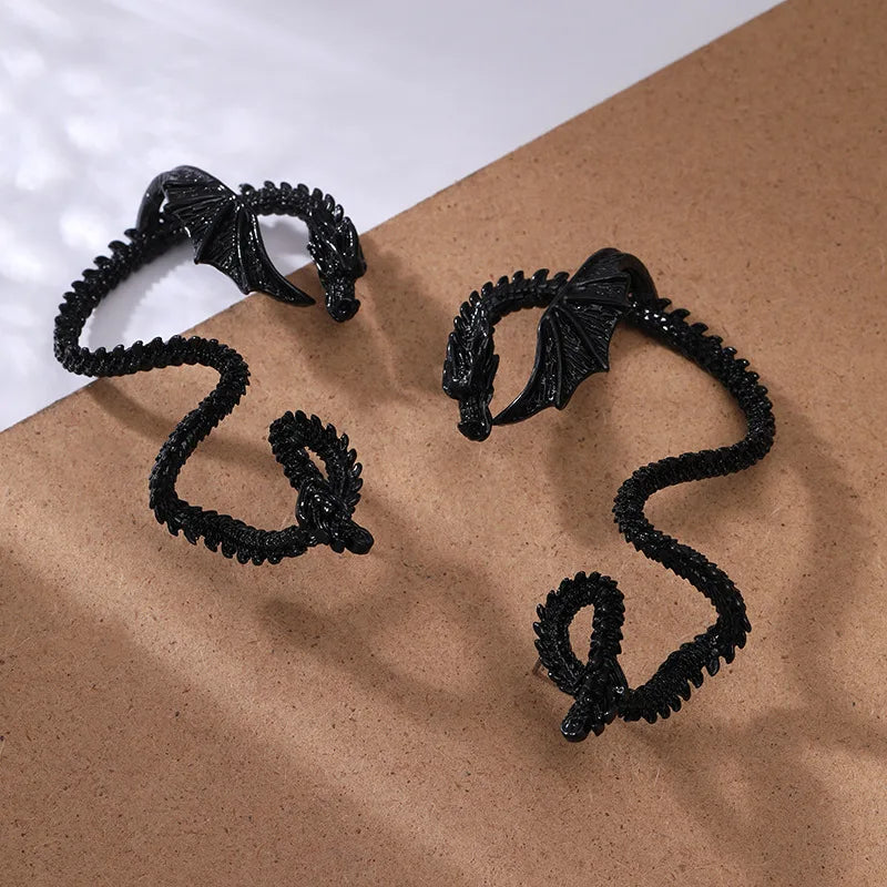 Dark Dragon Envelop Vintage Creature Post Earring