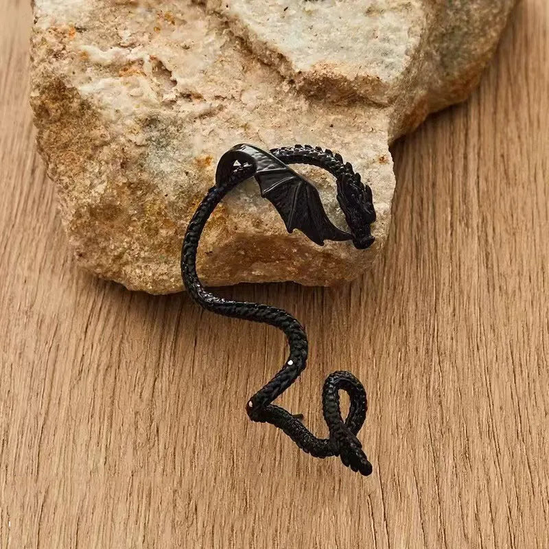 Dark Dragon Envelop Vintage Creature Post Earring