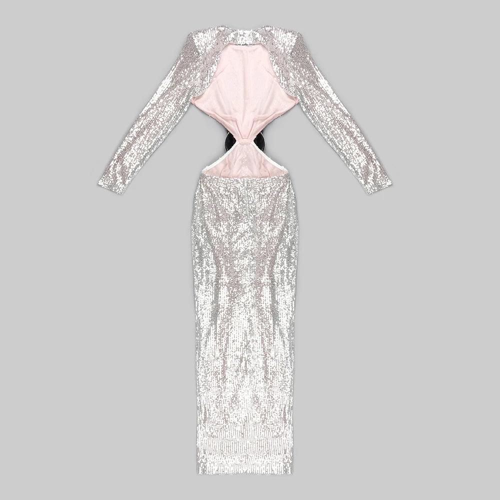 Sequin Strapless Bodycon Maxi Formal Dress - View 8