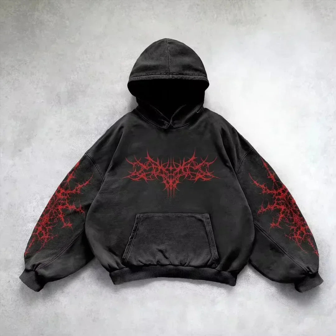 Y2K Mysterious Needlework Zipper Hoodie