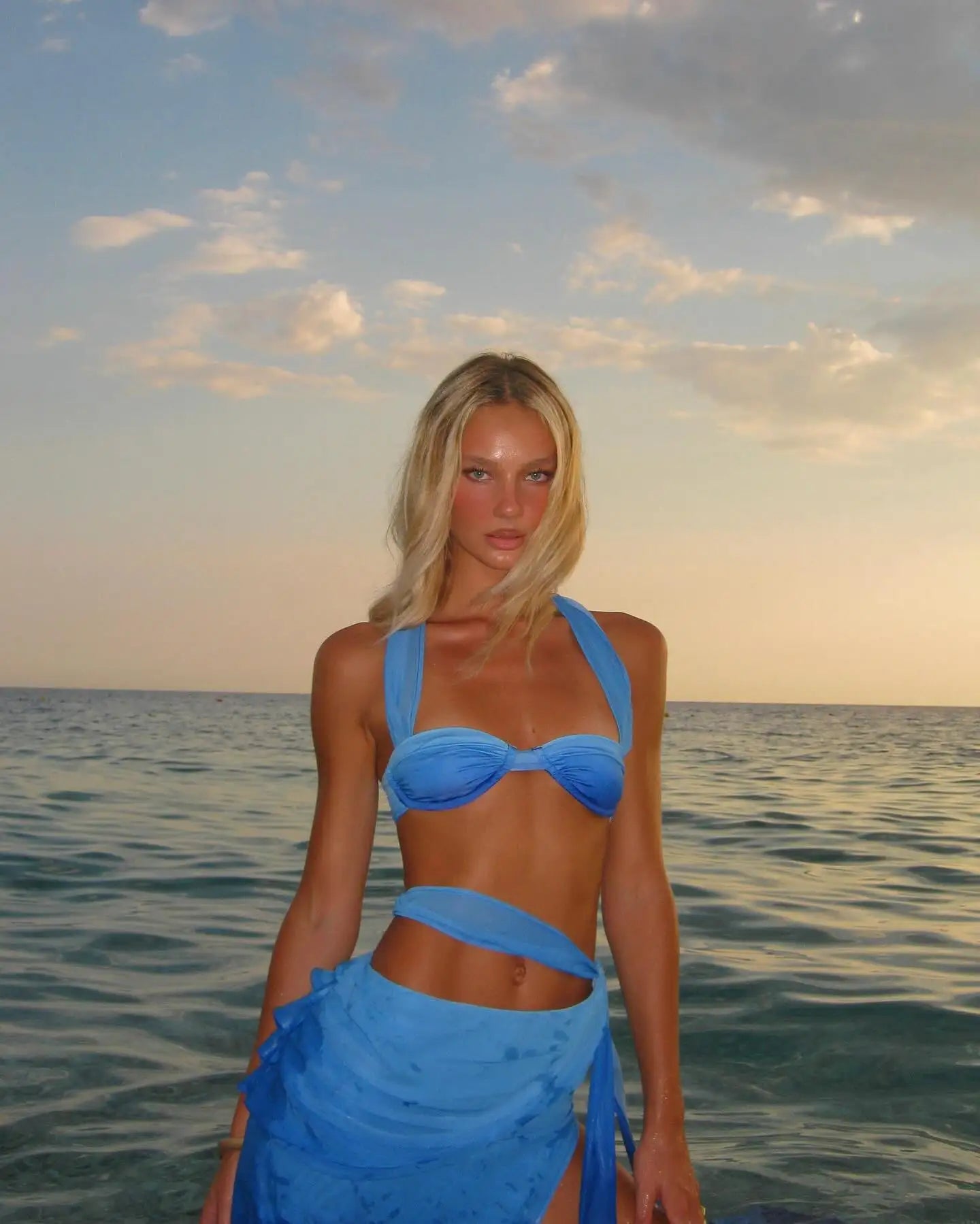 Gradient Print Halter Bikini Set