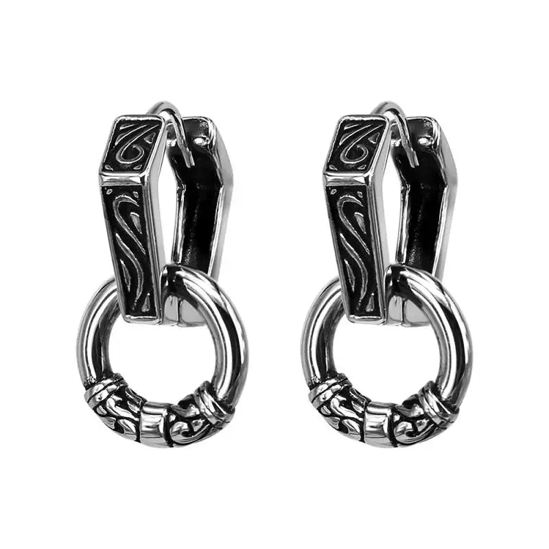 Dark Black Skull Awl Rock Declaration Earring