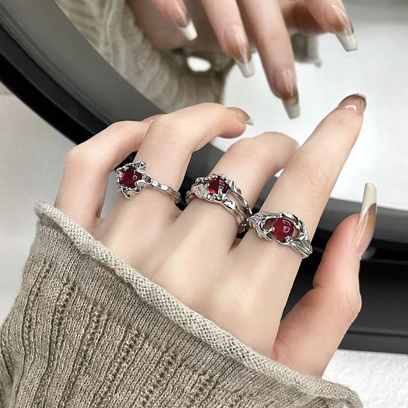Gothic Unpredictable Stone Animal Ring