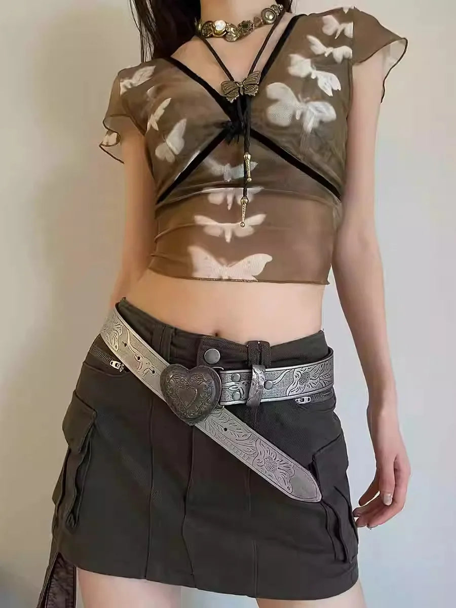 Affection Y2K Gothic Vintage Slender Individuality Belt