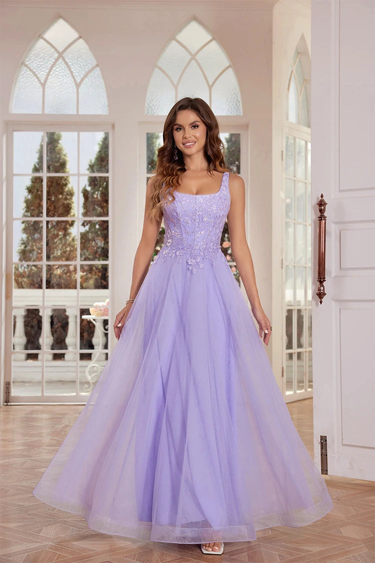 Elegant Tulle Beaded Evening Dress for Formal Occasions - Fashionpara