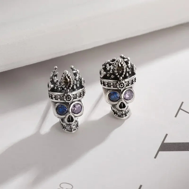 Dark Black Skull Awl Rock Declaration Earring