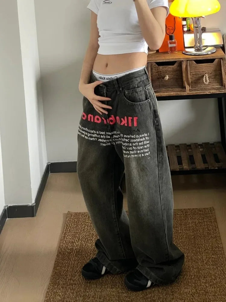 Antique Gothic Baggy Letter Pant