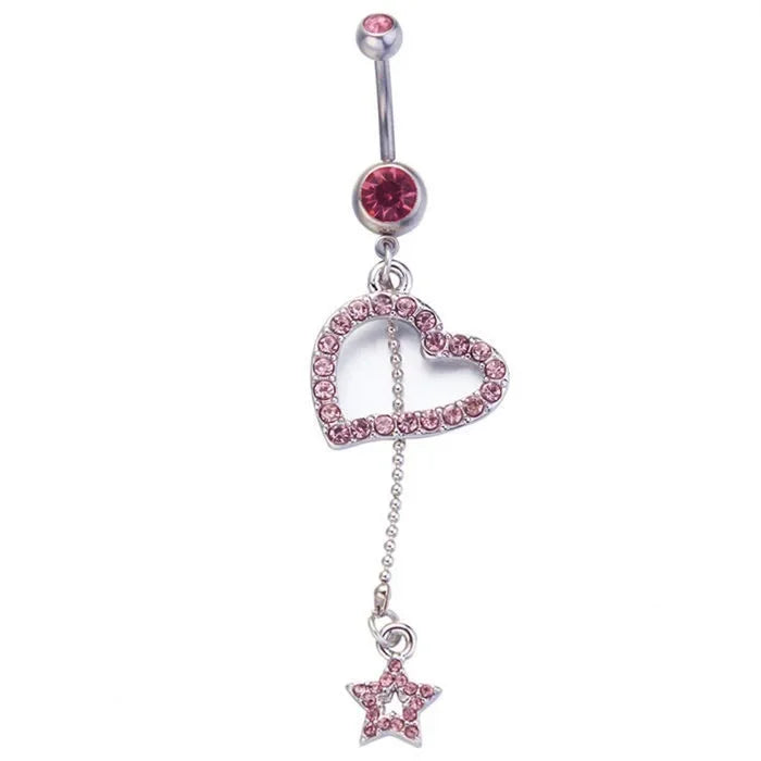 Heavenly Feathers Rose Dark Belly Ring