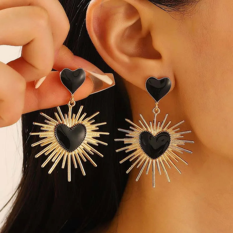 Dark Spiky Ebony Flow Oil Love Earring