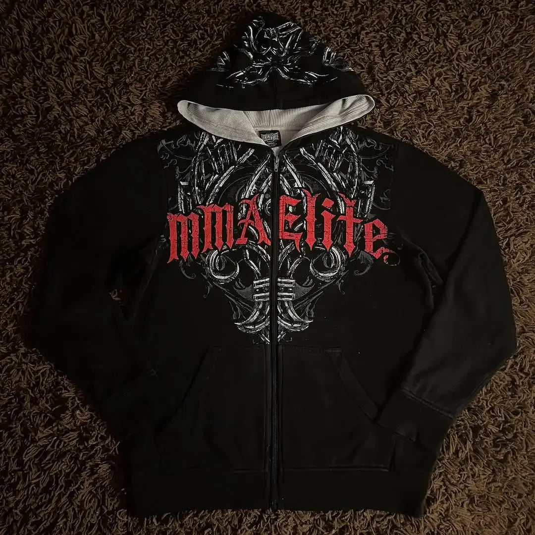 American Gothic Skull Large Zipper Hoodie