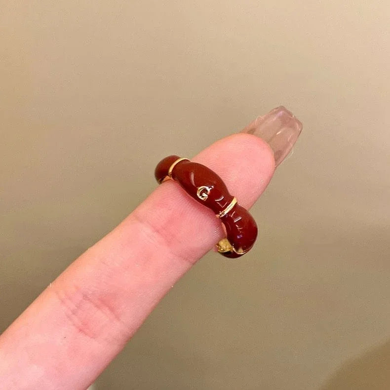 Antique Mysterious Crimson Crystal Cross Band