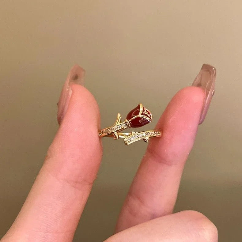 Antique Mysterious Crimson Crystal Cross Band