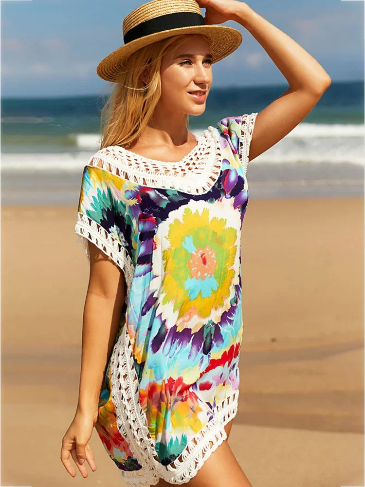 Tie Dye Hollow Beach Cover Up
