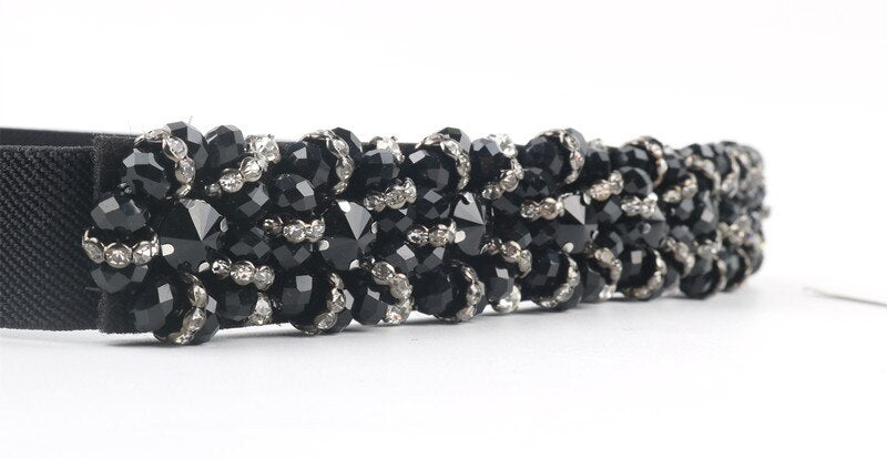 Rhinestone Embellished Elastic Stretch Cinch Waist Belt 8