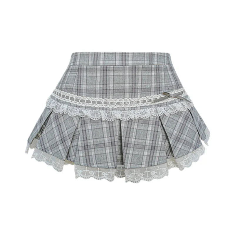 High Waist Cake Lace Vintage Skirt