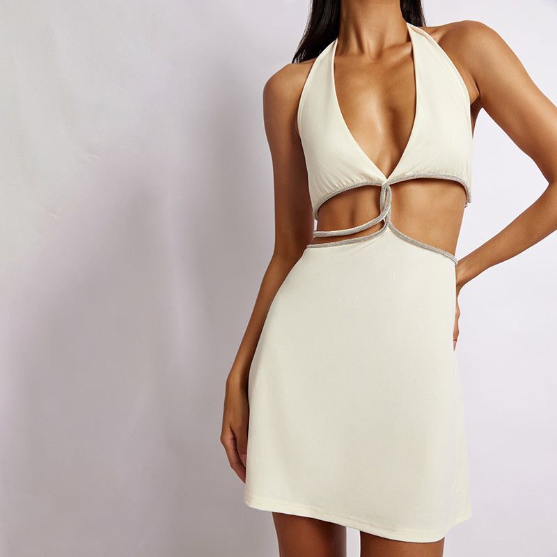 Infinity��Halter Diamante Rope Twist Mini Dress