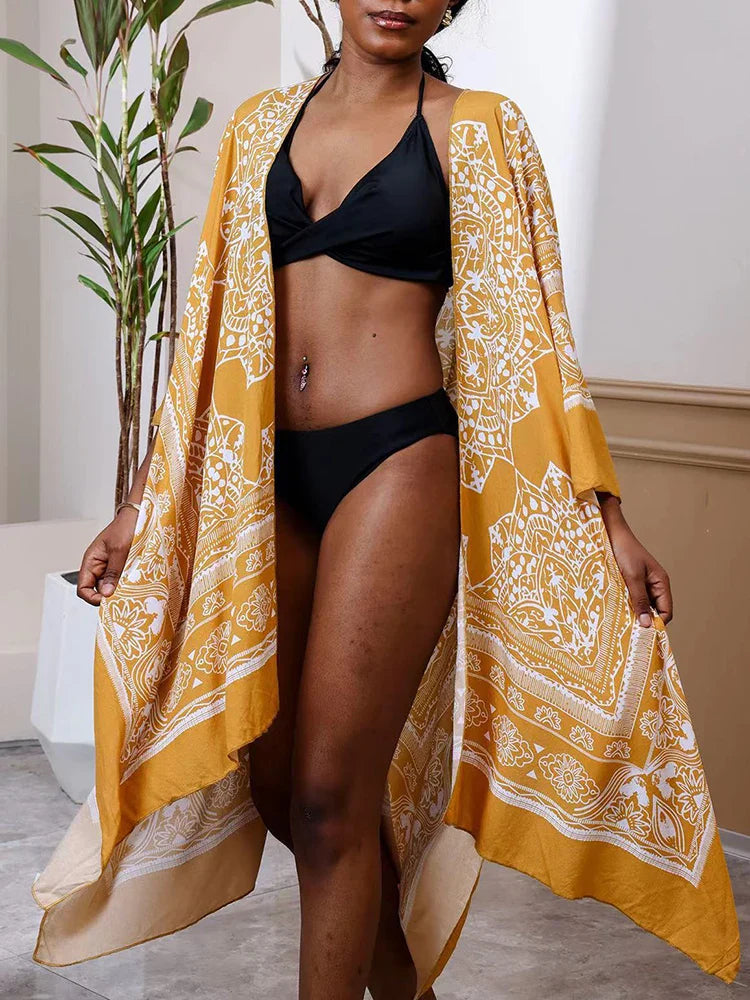 Printed Plus Size Bikini Cover Up