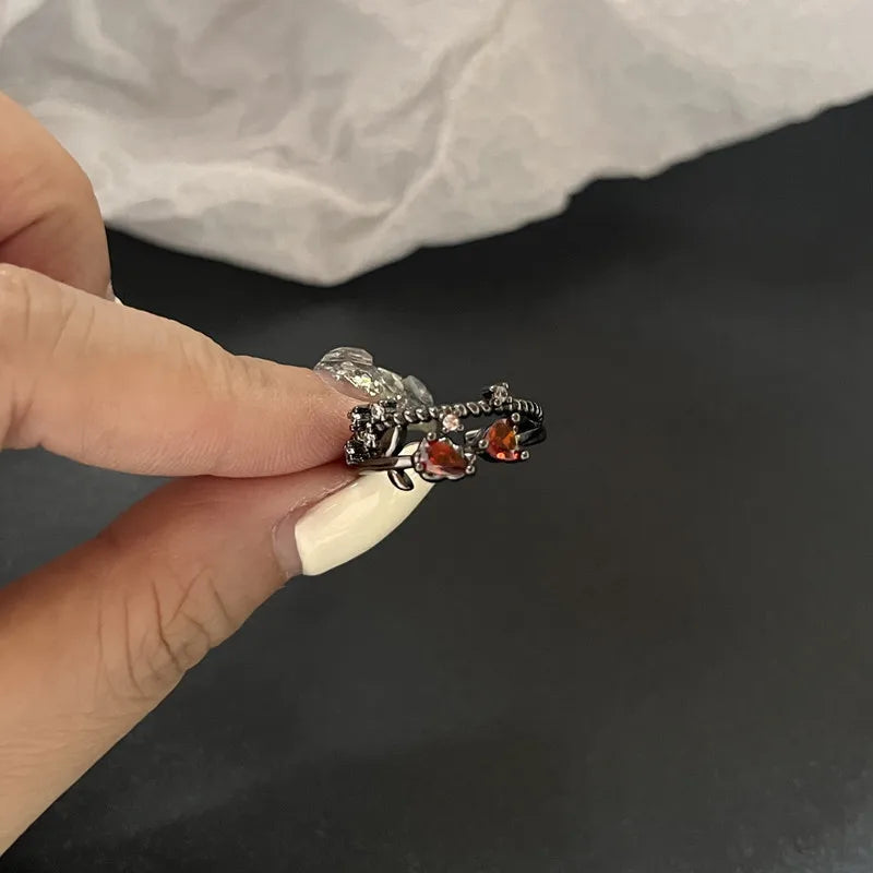 Antique Seraphic Silver Gothic Band