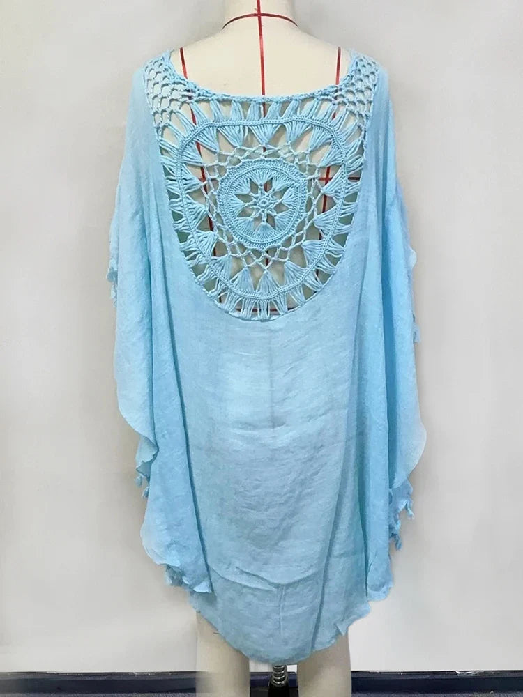 Hollow Out Tassel Bikini Cover Up