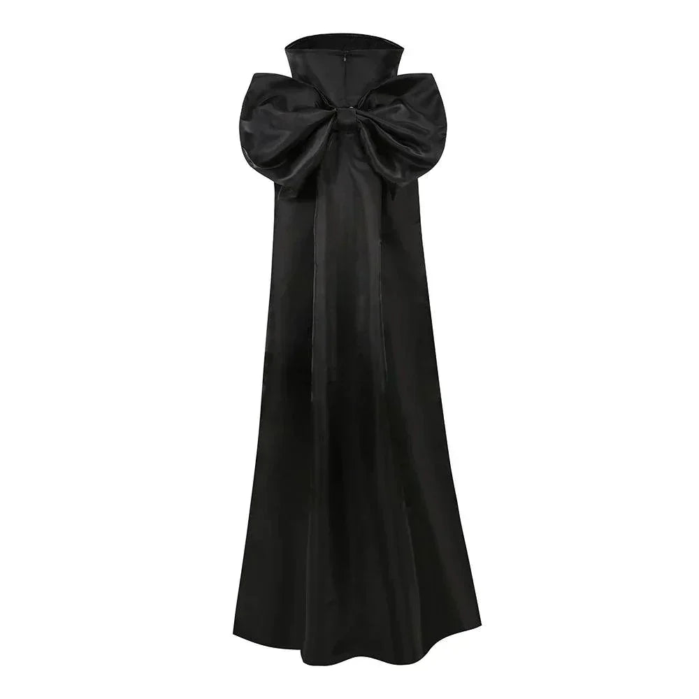 Beauty Of You Oversized Bow Satin Mini Dress - View 14