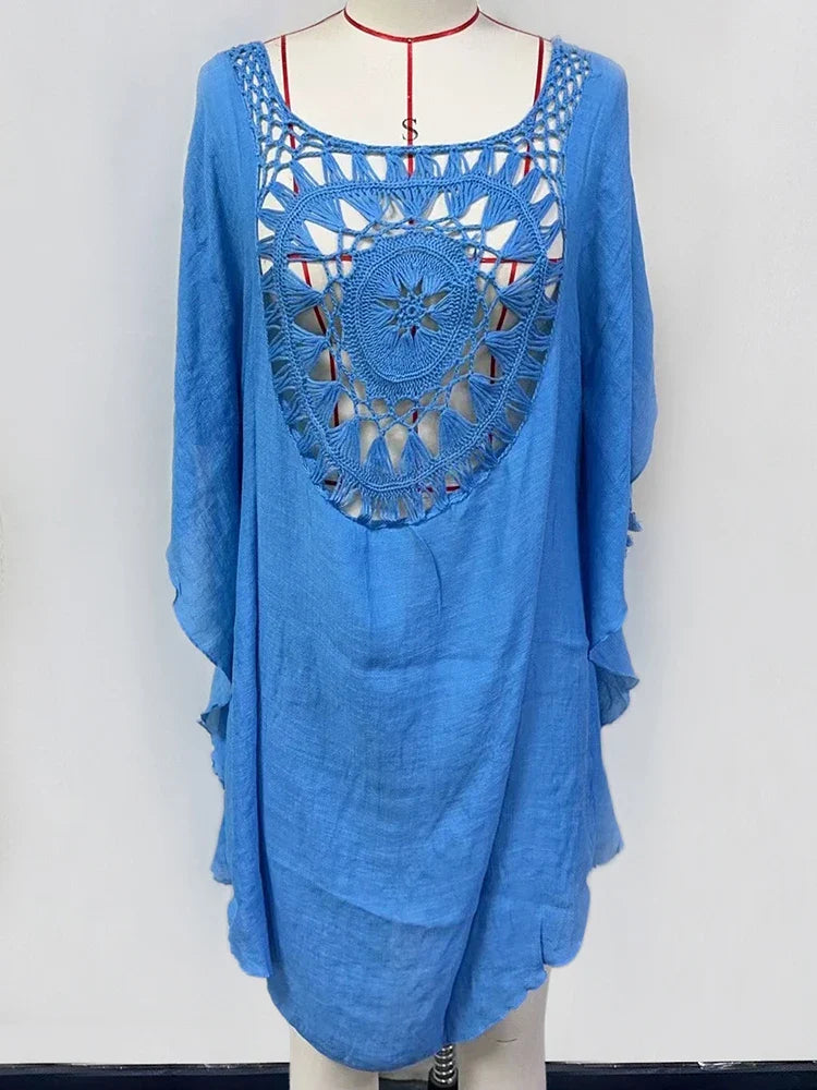 Hollow Out Tassel Bikini Cover Up