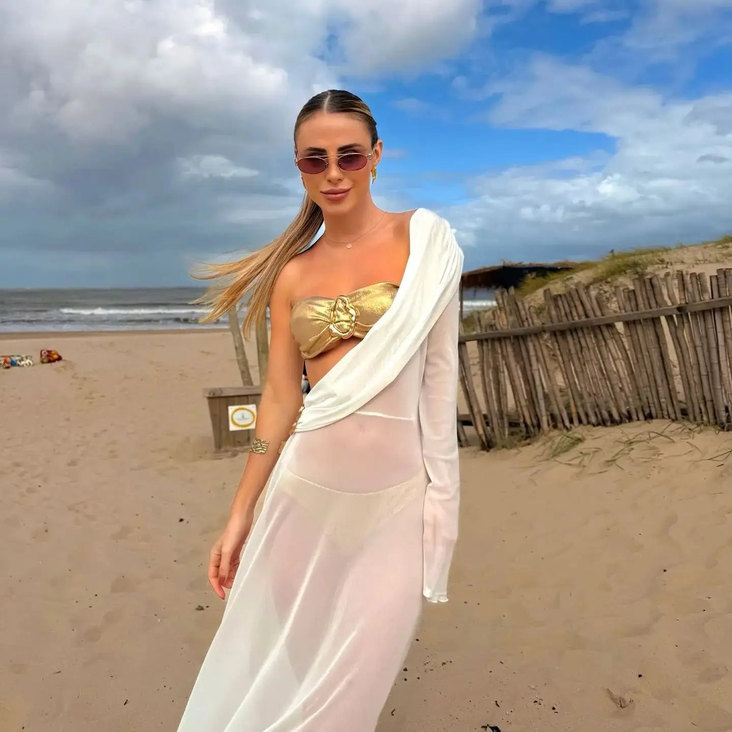 One-Shoulder High Waist Bikini Set Three Piece Swimsuit