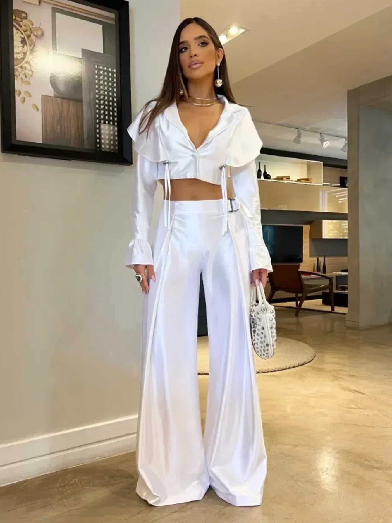 Push Up Bikini Set with Linen Three Piece Swimsuit