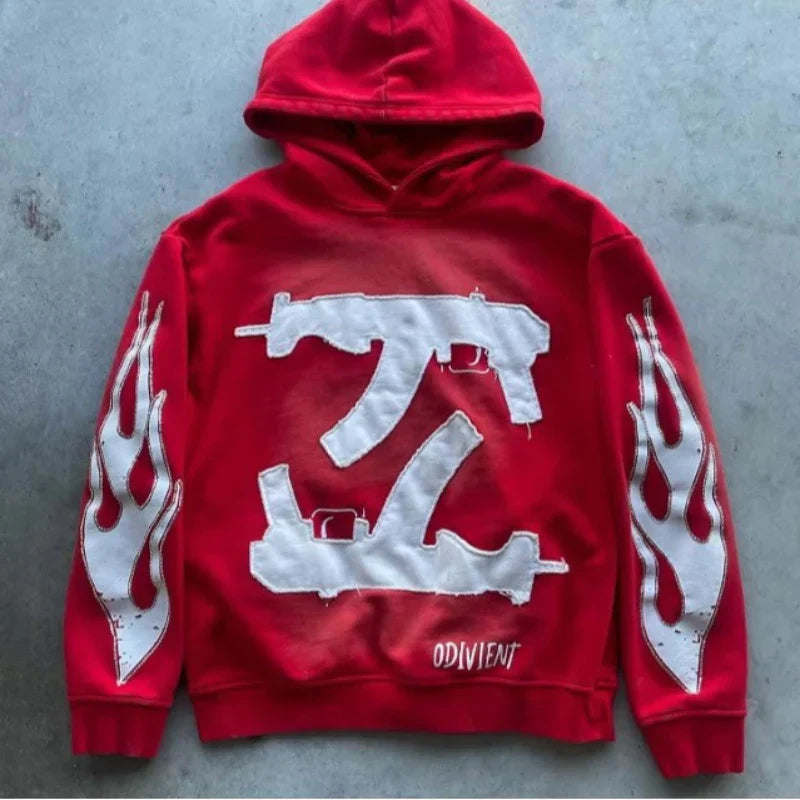 Printed Gothic Streetwear Hoodie