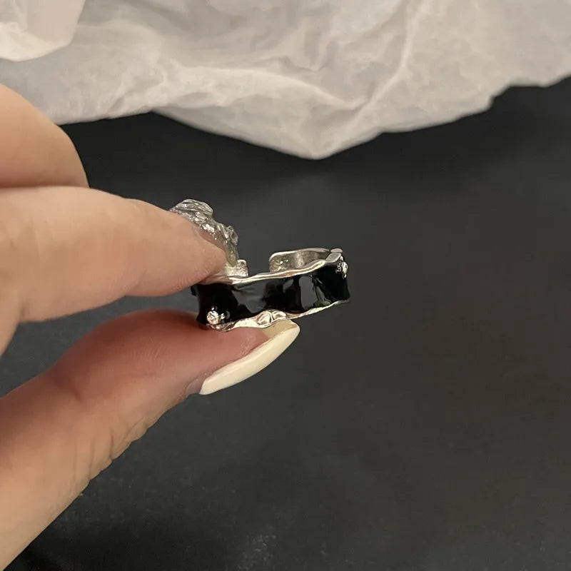 Antique Seraphic Silver Gothic Band