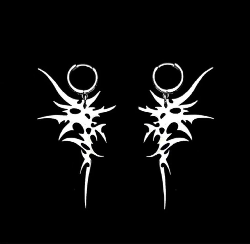 Antique Crystal Cross Baroque Dangle Earring