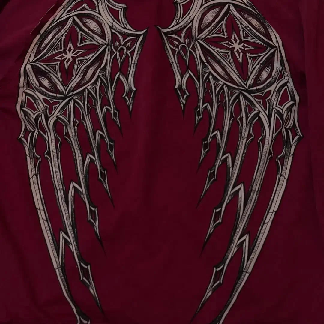 Dark Crimson Oversize Zipper Hoodie