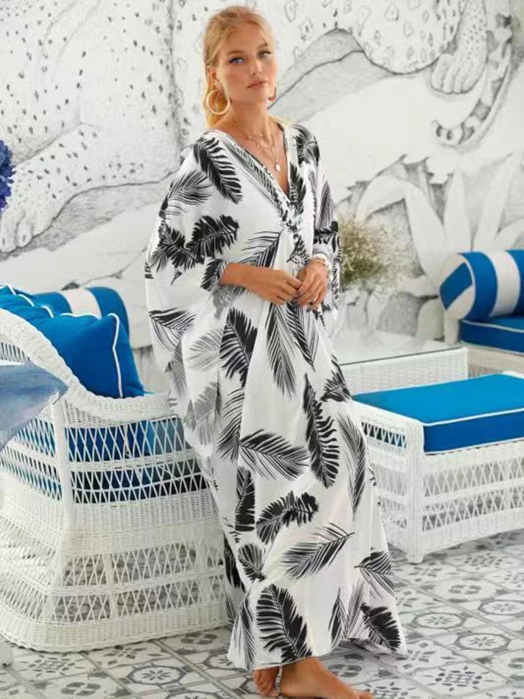 Zebra Stripes Long Dress Cover Up