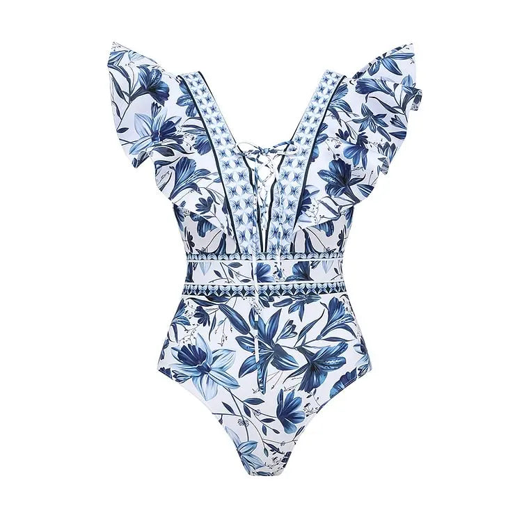 Vintage Printed Sarong Two Piece Set