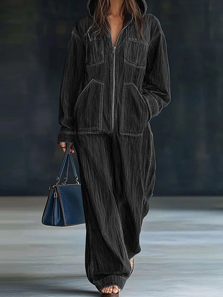 Elegant Long Sleeve Pullover and Pant Set for Women