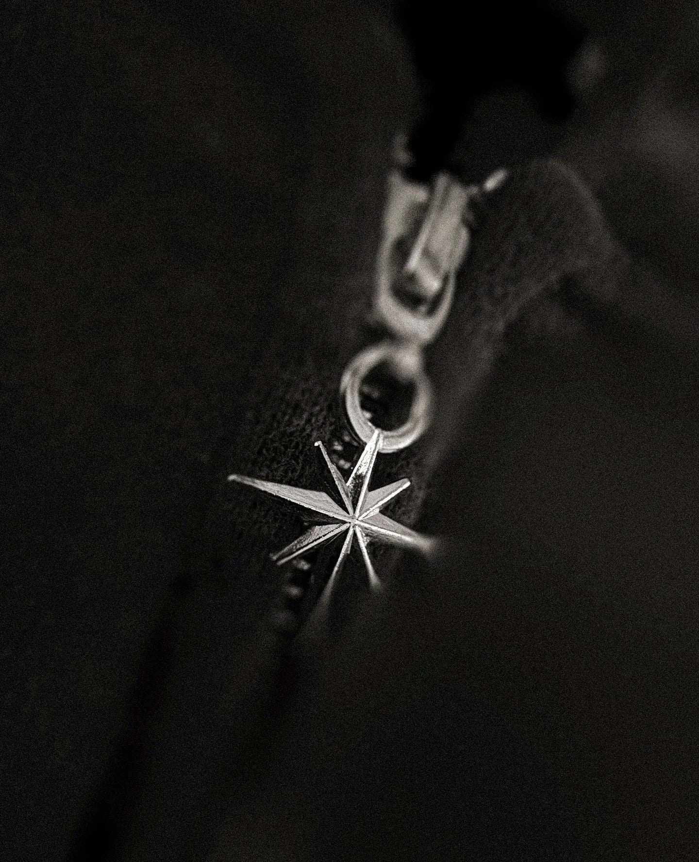 Dark Vintage Print Zip Hoodie