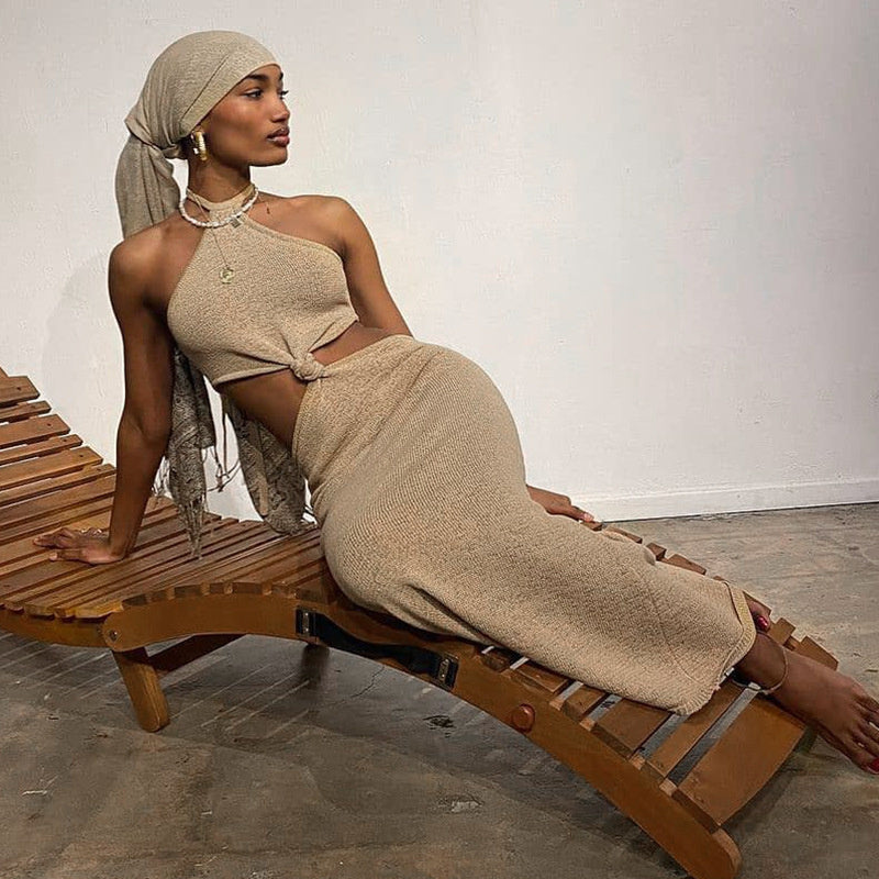 Kaia Knit Cut Out Halter Dress