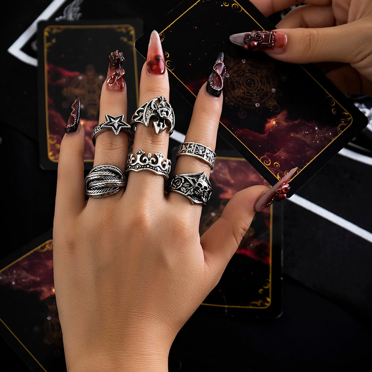 Halloween Mysterious Skull Star Ring