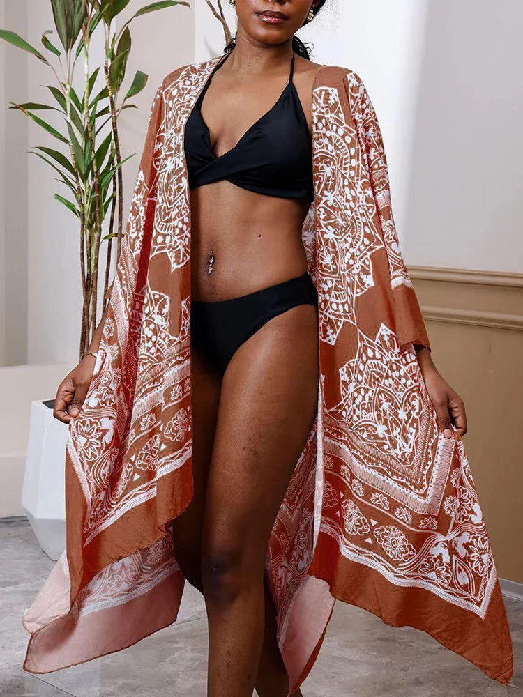 Printed Plus Size Bikini Cover Up