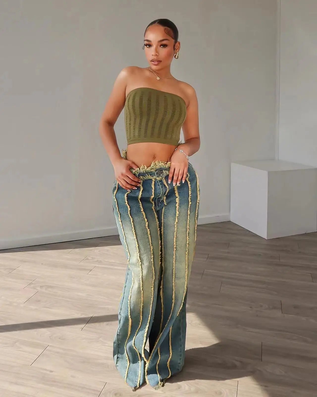 Attractive High Waist Gothic Straight Pant