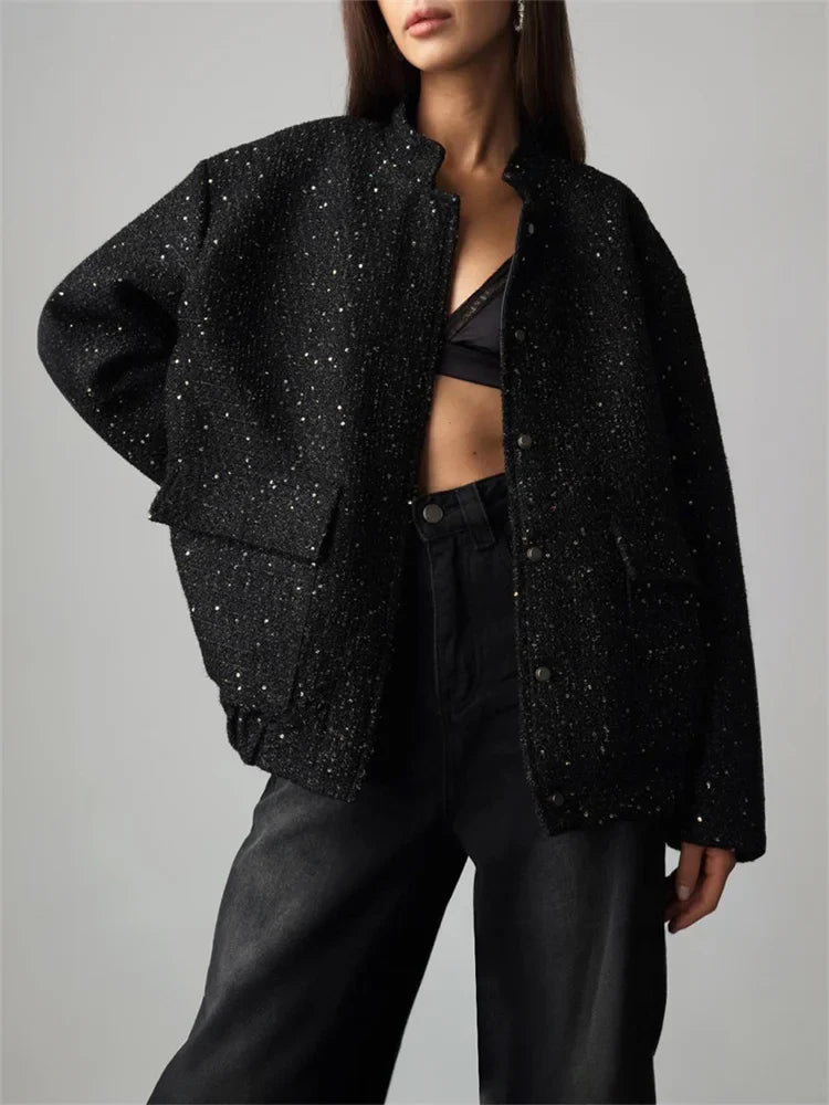 Sequin Patchwork Glitter Coat