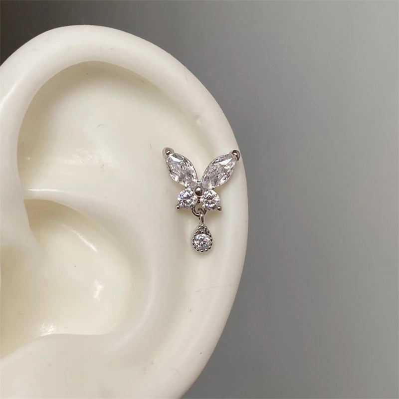 Shiny Saturn 316L Stainless Steel Stud Earring