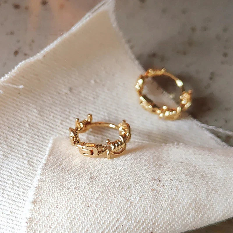 Shiny Thorns Circle Five-Pointed Star Earring