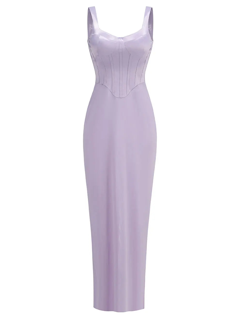 Satin Camisole Sleeveless Bodycon Long Dress - View 5