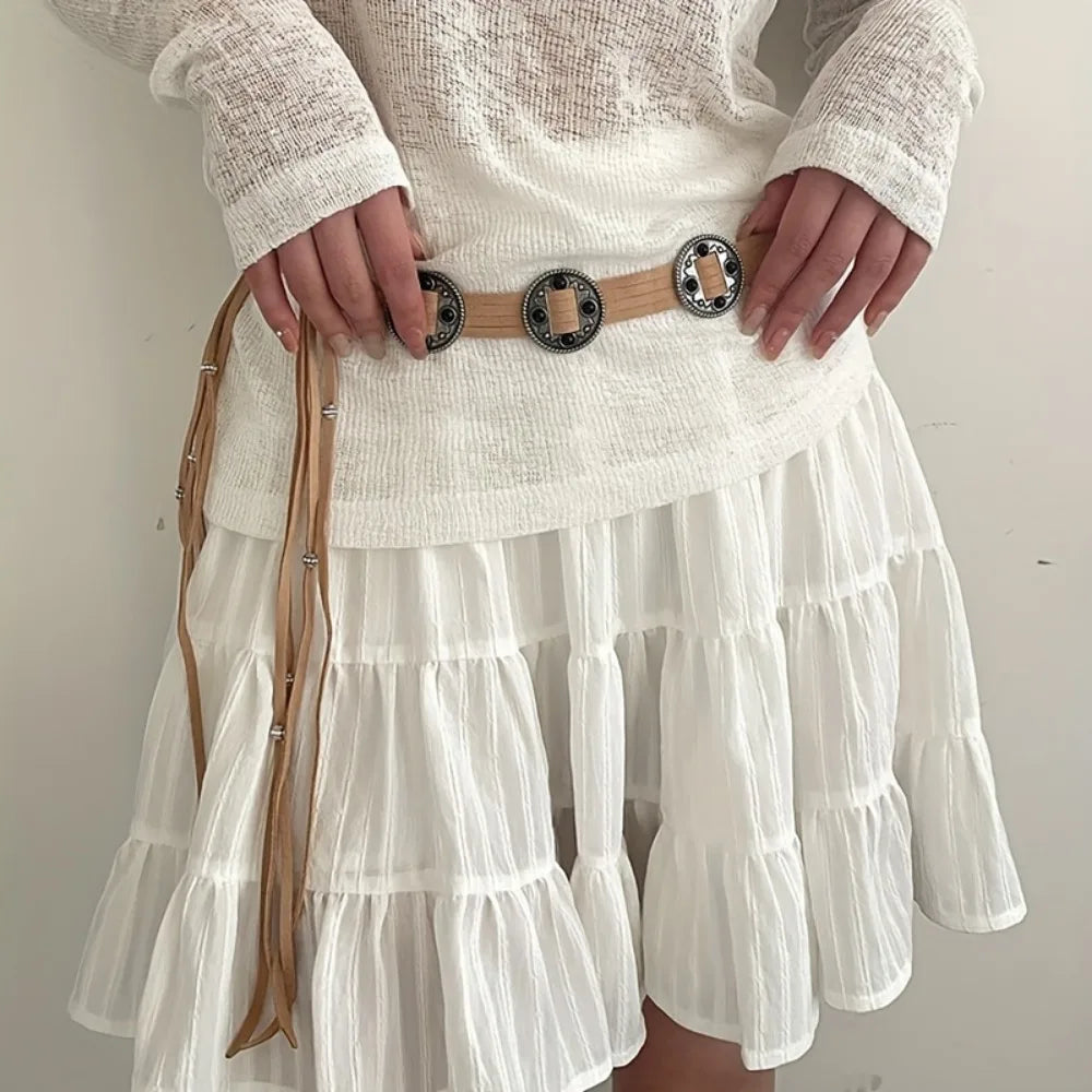 Antique Mysterious Coin Plaited Sash Belt